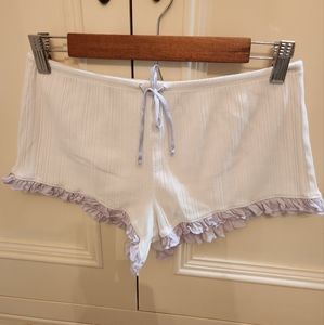 Victoria's Secret Sz S White Purple Sleep Pajama  Shorts